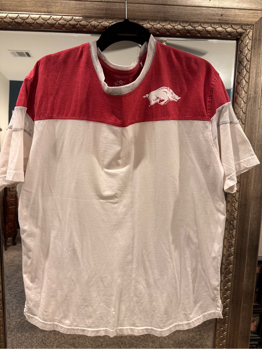 Women's Arkansas Razorbacks Two-Tone Short-Sleeve Tee - Collegiate Style